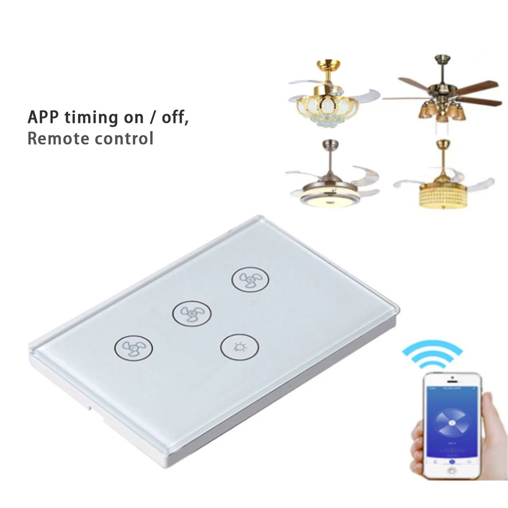 

Smart Home Wifi Fan Light Switch EU/US Ceiling Fan Lamp Switch Tuya Speed Control Works With Alexa Google