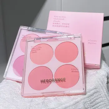 블러시 파우더 페이스 메이크업 세트, 4 가지 색상, 혼합 스위트 웜 컬러, 매트 치크 파우더, 페이셜 뷰티 화장품, 메이크업 블러시