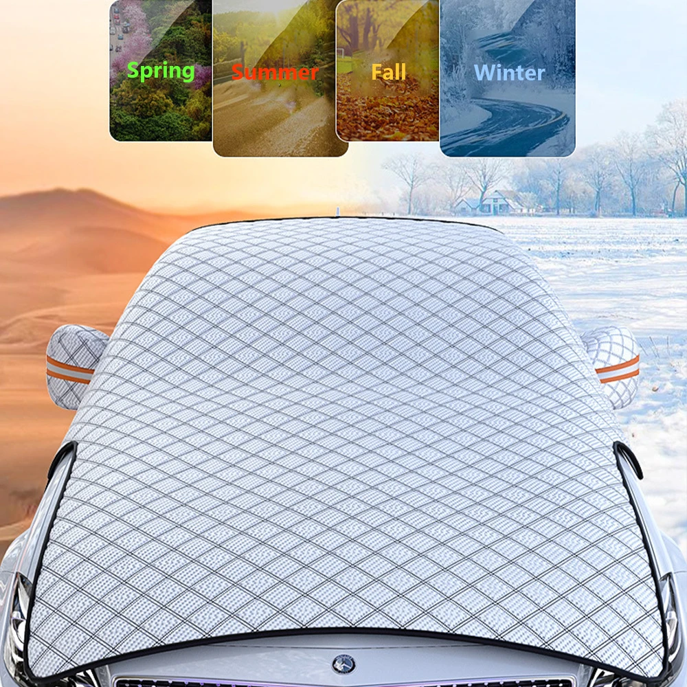 ISFRIDAY 두꺼운 차량 눈 커버, 초대형 차량 앞 유리 후드 보호 커버, 방설 서리 방지 햇빛가리개 보호대, 7 층 