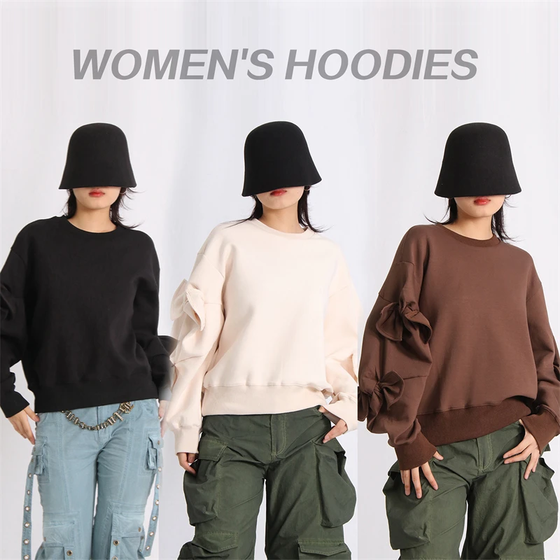 

Женский пуловер с круглым вырезом, свободный свитер в стиле бойфренд с рукавами-фонариками и 3D-принтом на осень