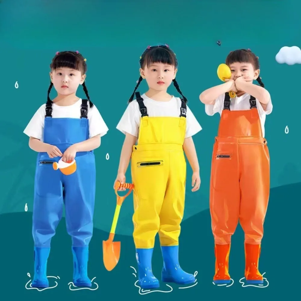 Children's Water Pants Play with Water One-piece Waterproof Clothes To Catch Sea Equipment To Catch Fish and Wading Rain Pants
