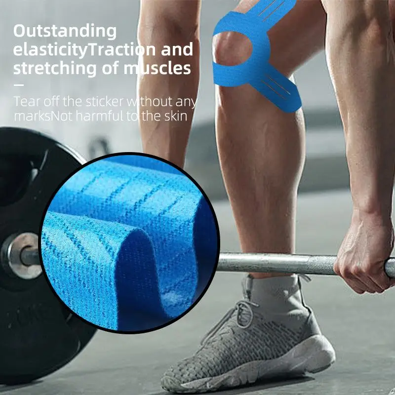 5/10 Stück Klebeband zur Linderung von Knieschmerzen, elastisches, wasserdichtes, sportliches Knietape zur Unterstützung der Stabilität beim Sport – Detail 4