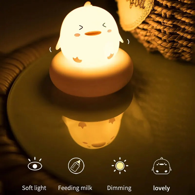 USB 충전 야간 조명 귀여운 박수 제어 애완 동물 모양 수면 램프, 침실 장식 어린이 선물 장난감 야간 분위기 램프
