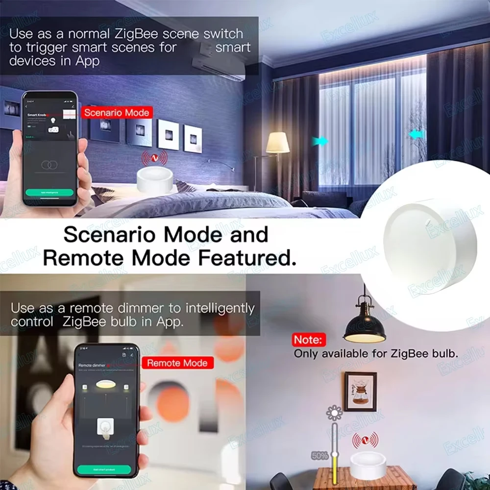ZigBee 3.0 Smart Knob Switch DIY Wireless Scene Button Rotatable thumbnail 4