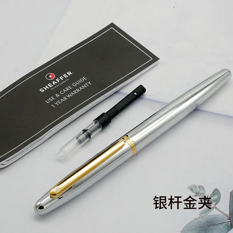 Elegant Sheaffer Brass Fountain Pen with Fine 0.5mm Nib for Calligraphy and Writing