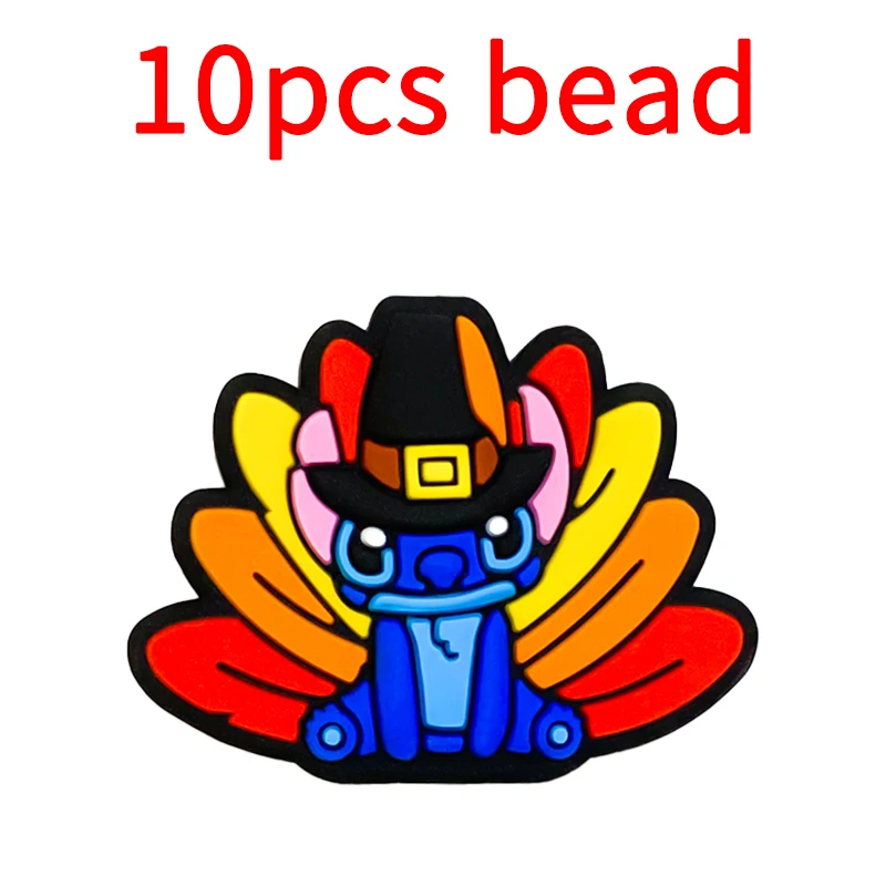 Disney Beads Silicone Food Grade Baby Teething Beads BPA-Free Baby Teething Toy Pacifier Chain Accessories 10pcs