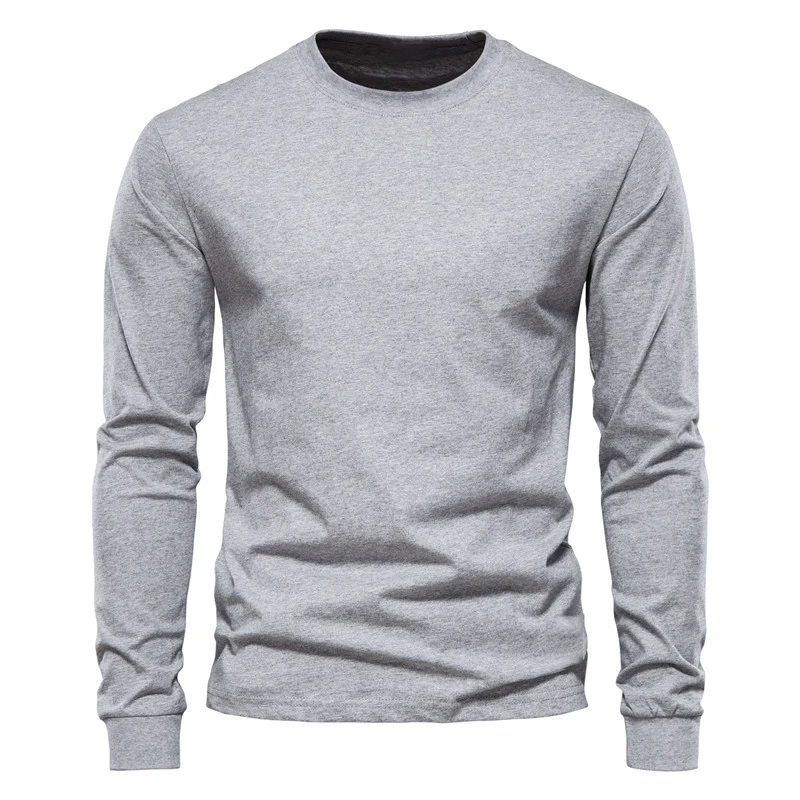Spring Tshirt Customized Men's Casual Long Sleeve O Neck Clothing