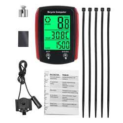 Enhanced Bike Speedometer with Night Vision and Waterproof Backlight (Black Red)
