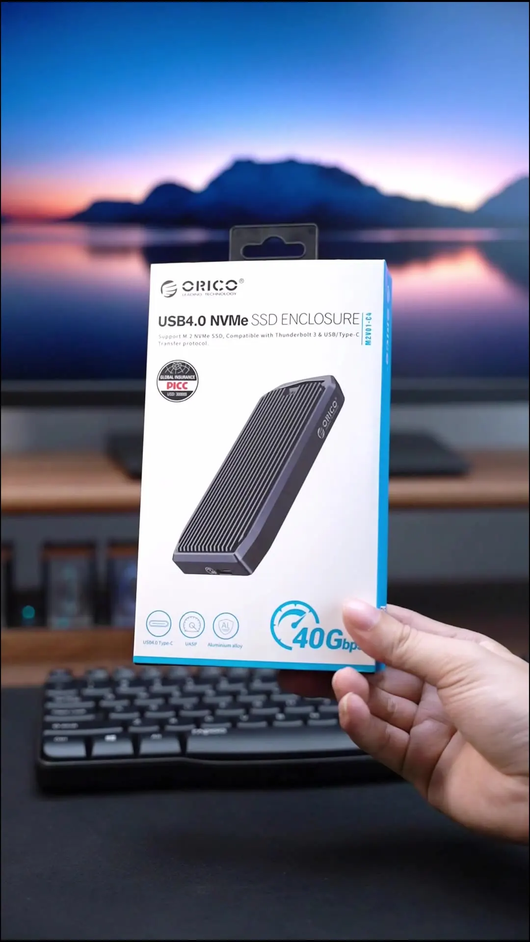 ORICO-USB m.2 ssdケース、40gbps、m2、nvme、thunderbolt 3、4、usb