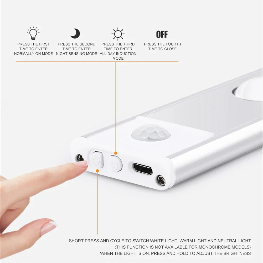 Wireless USB Rechargeable Ultra-Thin LED Motion Sensor Night Light