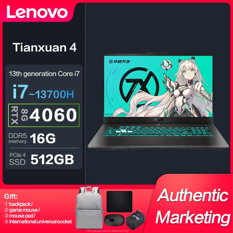 

New Genuine Asus TUF4 Gaming Laptop Intel I7-13700H RTX4060 15.6-inch IPS Screen 144Hz E-Sports Game computer Notebook