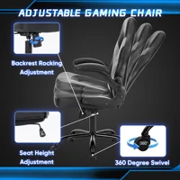 JHK Ergonomic Office Computer Home Gaming Desk Chair Adjustable PU Leather Racing Chair Flip-up Armrest For Christmas Furniture - Image 6