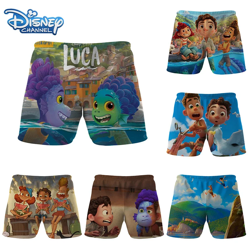 Disney Luca Pantaloncini Da Spiaggia Cartoon Anime Luca Stampa 3D Uomo Donna Pantaloncini Da Surf Casual Pantaloncini Bambini Pantaloni Corti Tronchi 