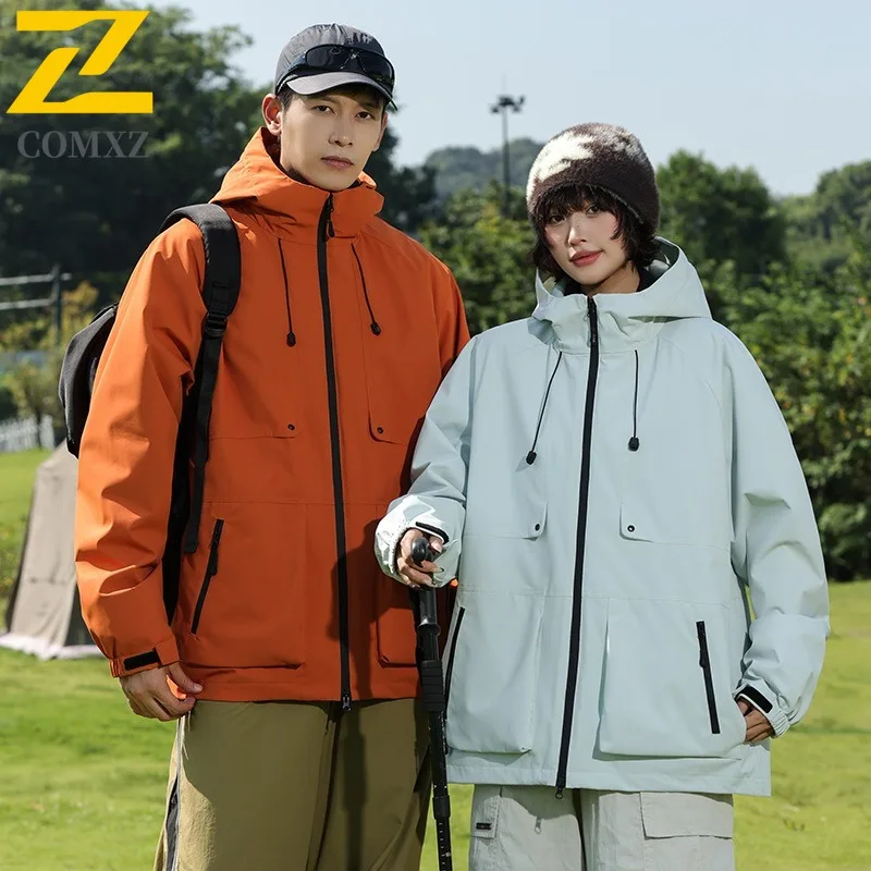 COMXZ Outdoor Hooded Jacket Men Premium Snow Skiing Cold Resistant Warm Parka Streetwear Fashion Lightweight Winter Windbreaker