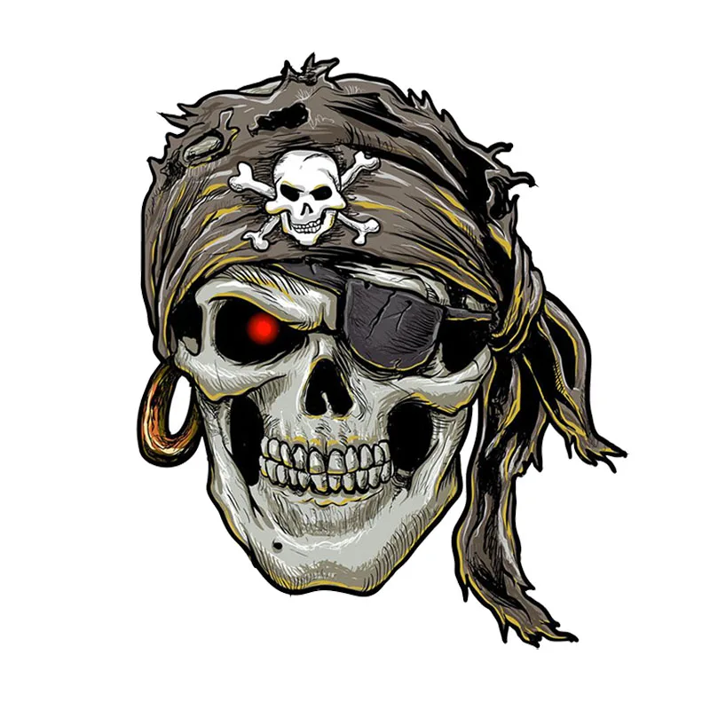 

Boutique Decoration - fashionable Pirate Skull PVC automobile and motorcycle polyethylene sticker, 12.1cm x 14.6cm, waterproof