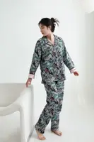 Women's Winter Pyjama Suit Print Long Sleeve Turn Down Collar Female Clothes 100% Cotton Single Breasted Sleepwear for Female - Image 2