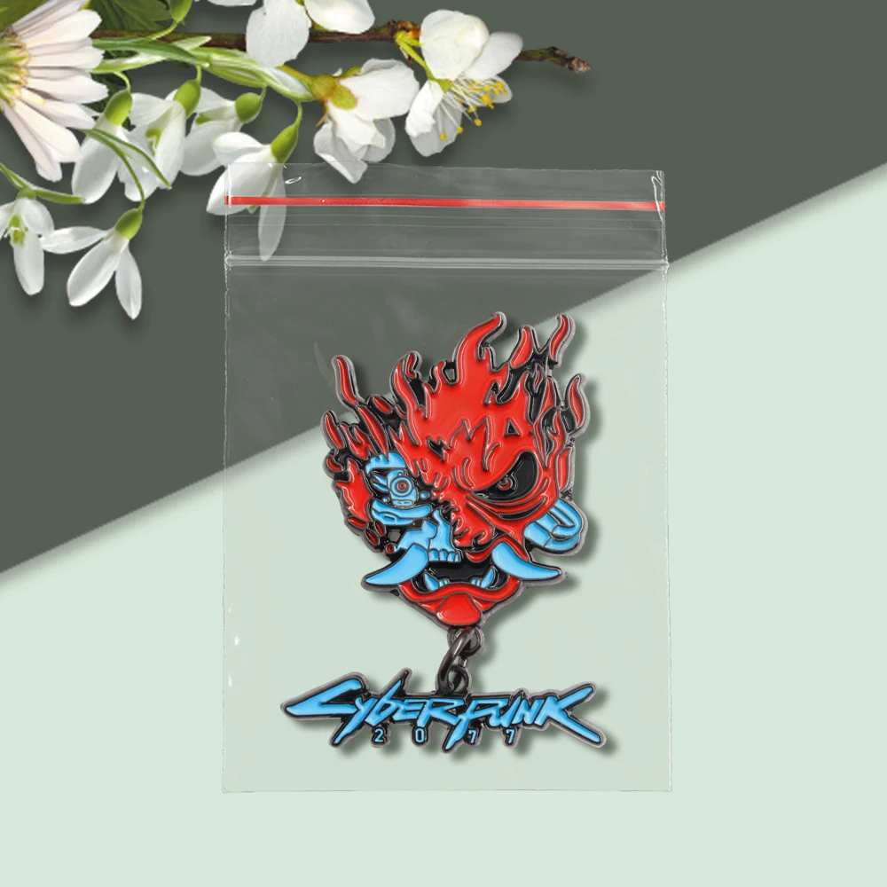 Punk 2077 Schädel Kopf Tanz Emaille Brosche Retro Abenteuer Kampf Spiel Logo Anstecknadel Anhänger Fans Geschenk Abzeichen Zubehör Sammlung – Detail 11