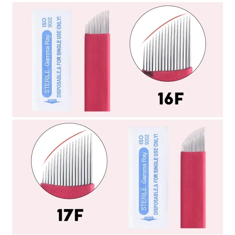 50pcs 7 9 11 12 14 16 18 Pin U shape Microblading Tattoo Needles Permanent Makeup Eyebrow Lip Tattoo Needle Blade Body Art Tool