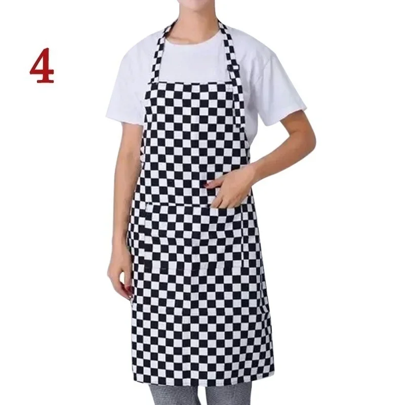 Womens Mens Cooking Chef Kitchen Restaurant BBQ Apron Dress with 2 Pockets Simple Style Waiter Apron Kitchen