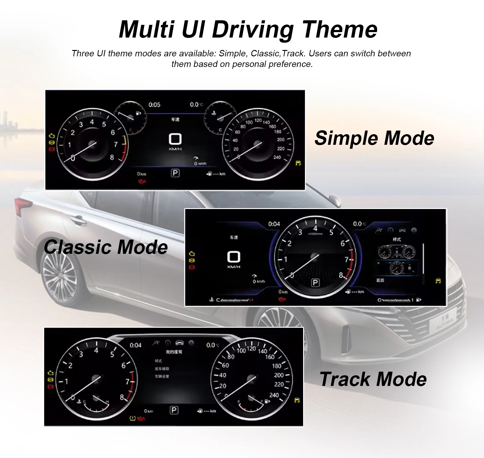 Panel de instrumentos digital para Nissan Teana / Murano / Pathfinder, velocímetro con pantalla HD de 12.3” 5