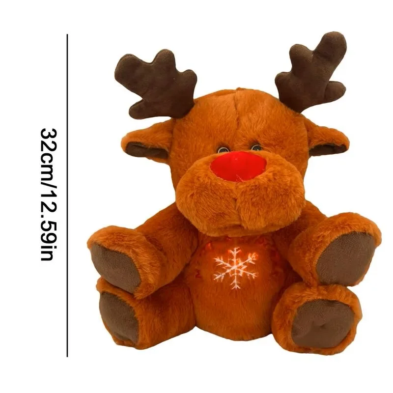 Santa breathing reindeer plush light up soothing elk deer lullaby breathing stuffed animal 4 gear anxiety relief Christmas gifts