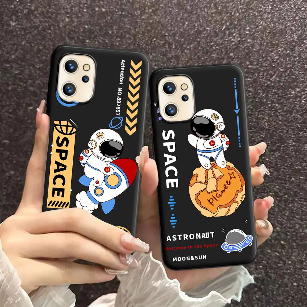 Cartoon Astronaut Pattern Soft Silicone TPU Phone Case - Lovely Back Cover s