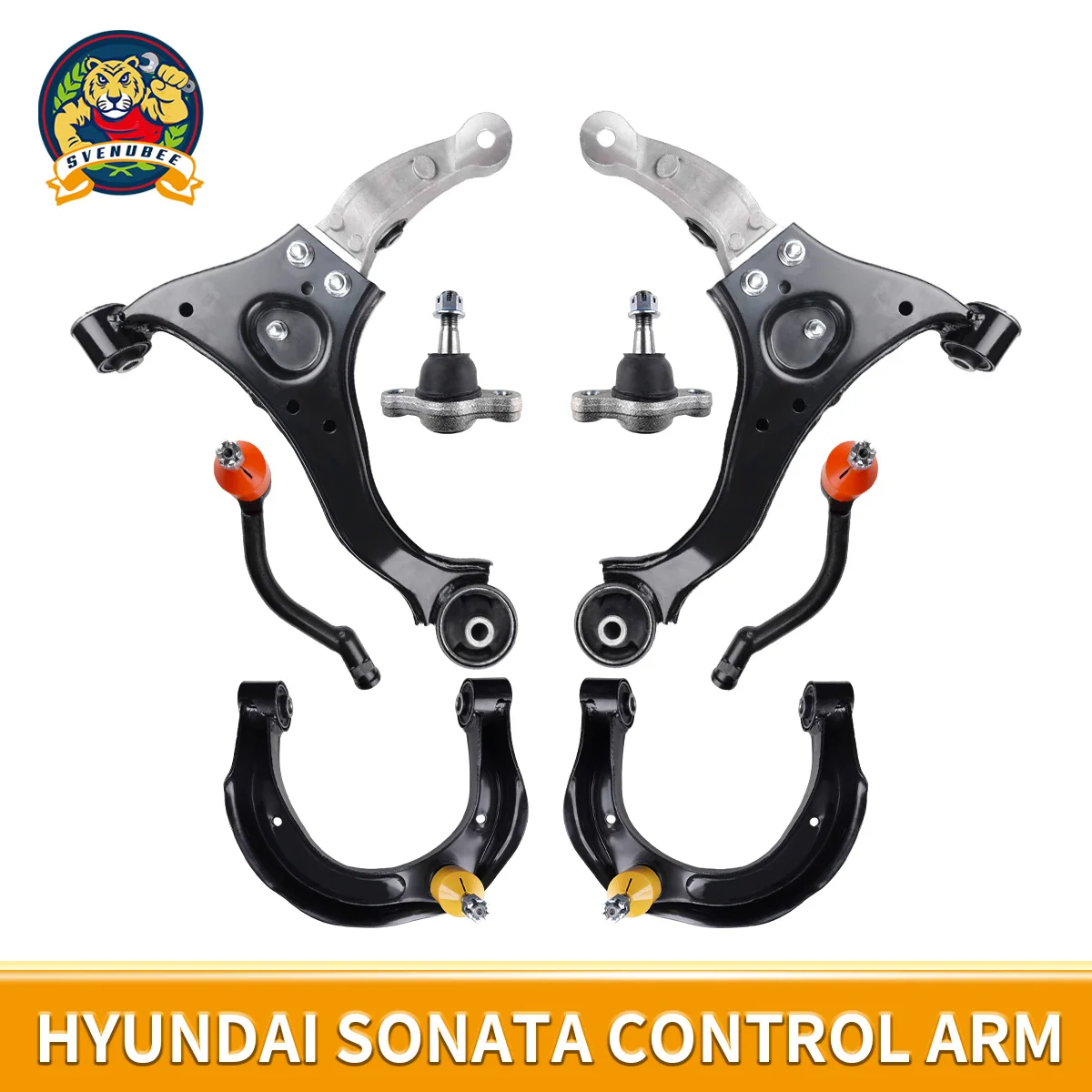 

Svenubee 8pcs Front Upper Lower Control Arm Ball Joint Tie Rod End Suspension Kit for Hyundai Sonata 2006 2007 2008 545002H000