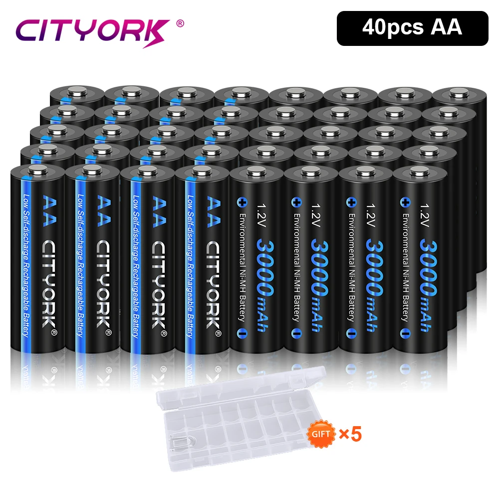 

16-40 шт., ni-mh аккумуляторы AA 1,2 в, 3000 мАч