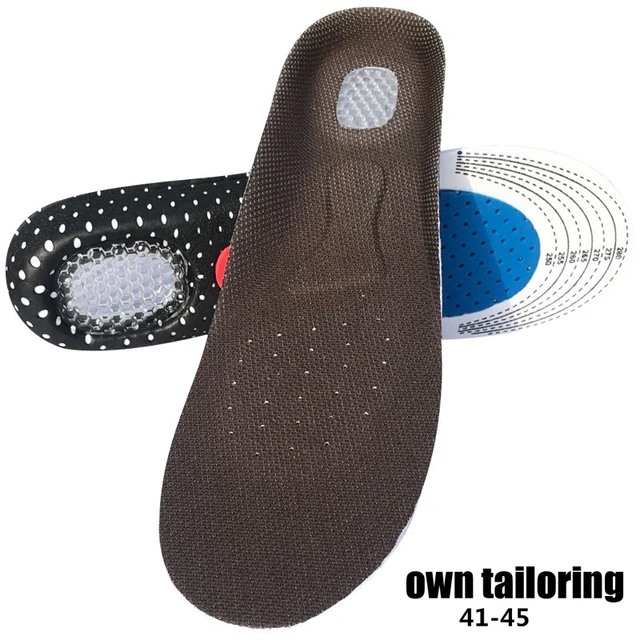 Premium Orthotic Gel Insoles Orthopedic Flat Foot Health Sole Pad For Shoes Insert Arch Support Pad For Plantar fasciitis Unisex Brown 41-45