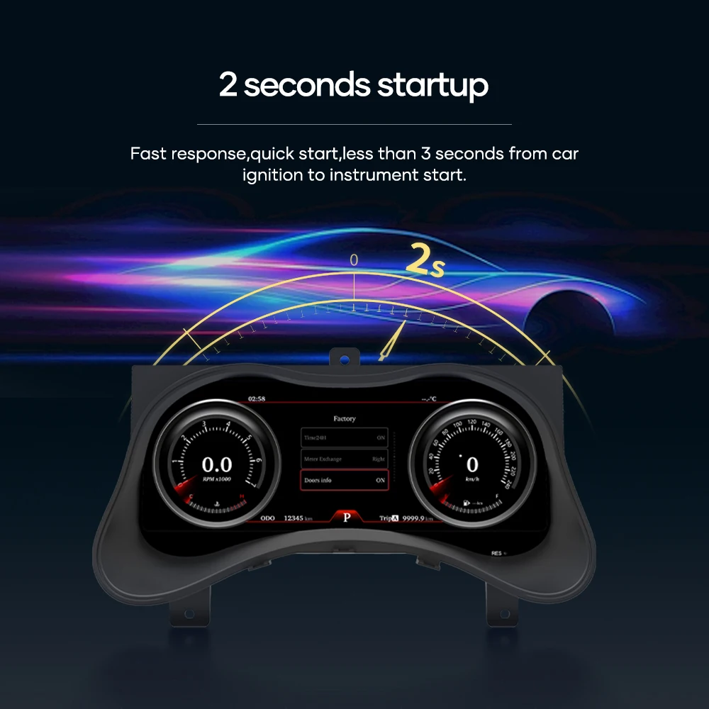 12.3 inch Prelingcar Digital Dashboard For Infiniti Q70 Car Lcd Panel Speedometer Virtual Cockpit - 3