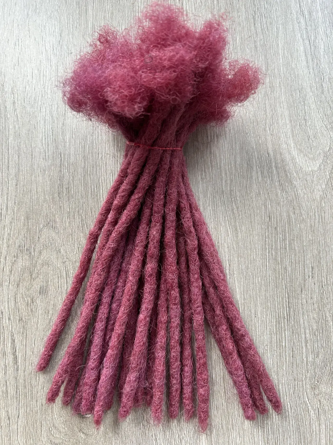 Soft Human Hair Dreadlocks Extensions purple color locs 0.6cm 8inch