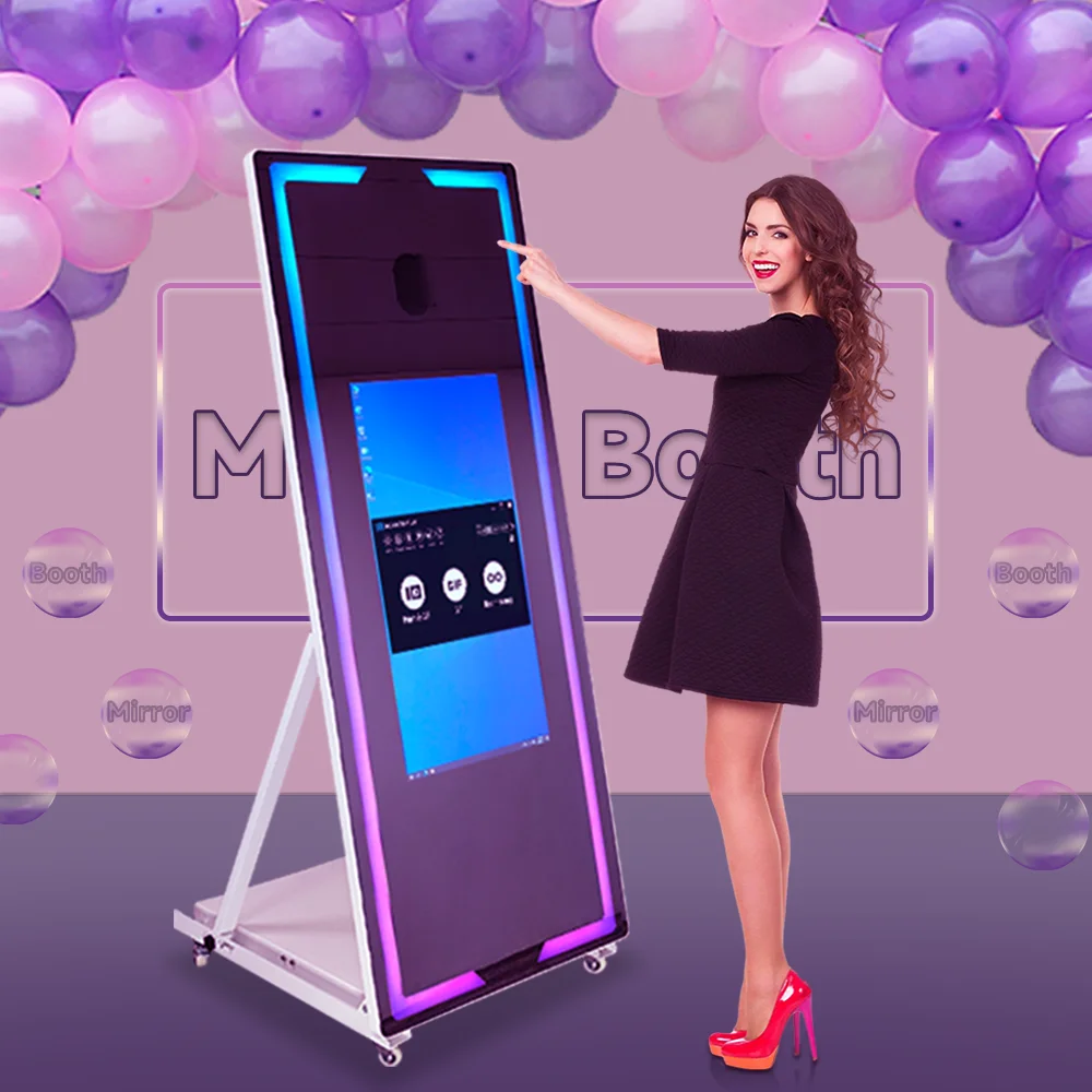 Touch Screen Photobooth Portable 40 65 inch Mirror magic Photo Booth