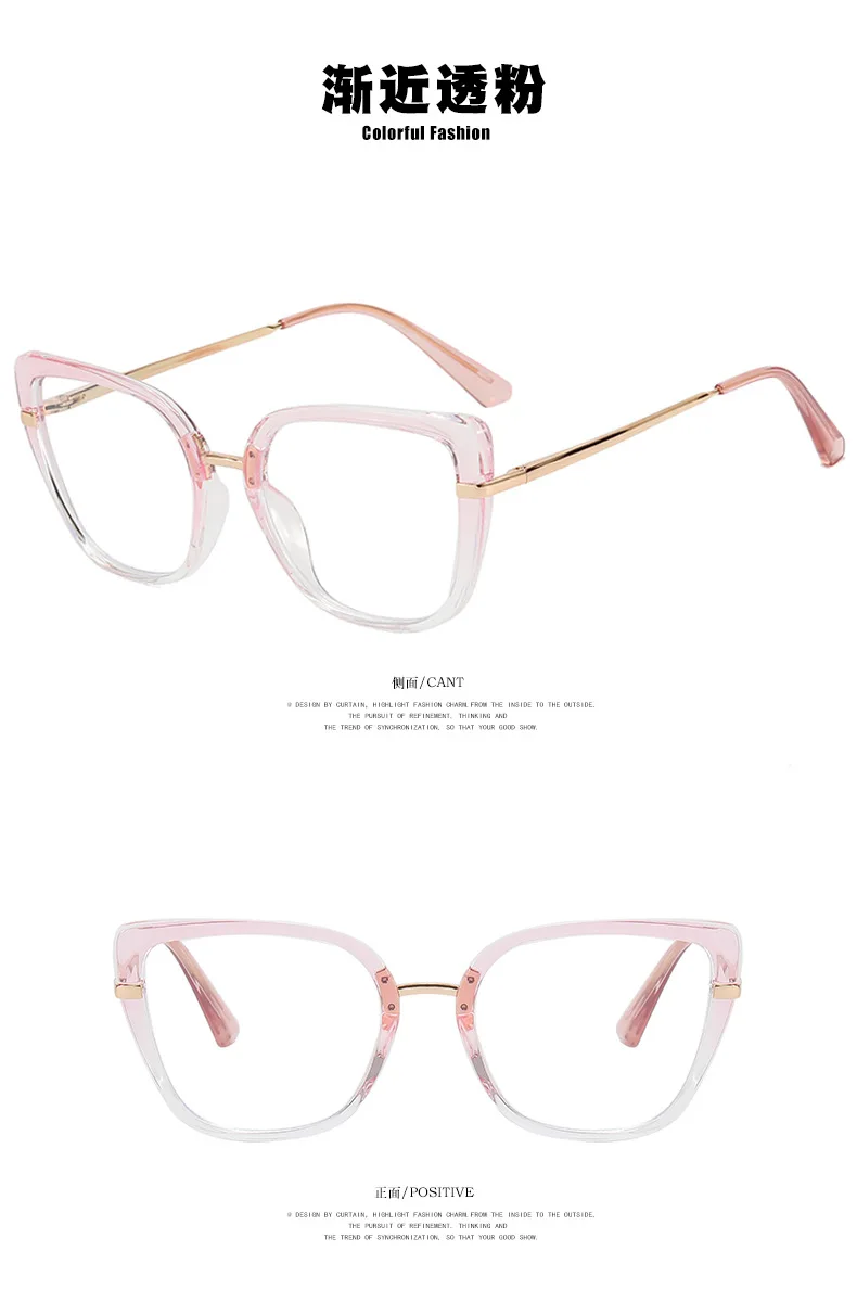Trendige Luxus-Designer-Retro-Metall-Katzenaugen-Brille für Damen und Herren, Computerbrille aus TR90 mit Blaulichtfilter zum Lesen. – Detail 11