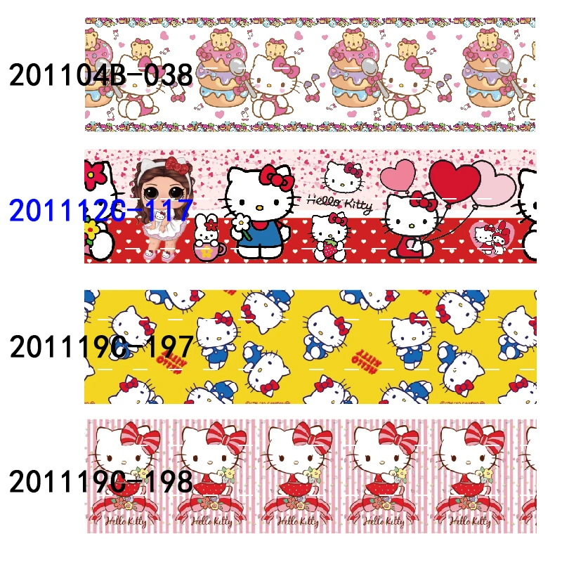 

(10yards) Sanrio Printed Kello Kitty Cartoon Grosgrain Ribbon for Hairbows Sewing Accessories Craft Materials Gifts