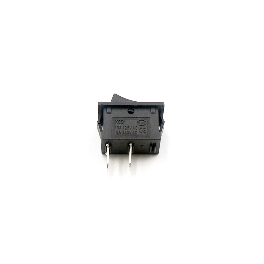 5/10pcs KCD1-101 AC 6A 250V 2 Pin ON/OFF I/O SPST Snap in Mini Black Button Boat Rocker Switch 15*21MM