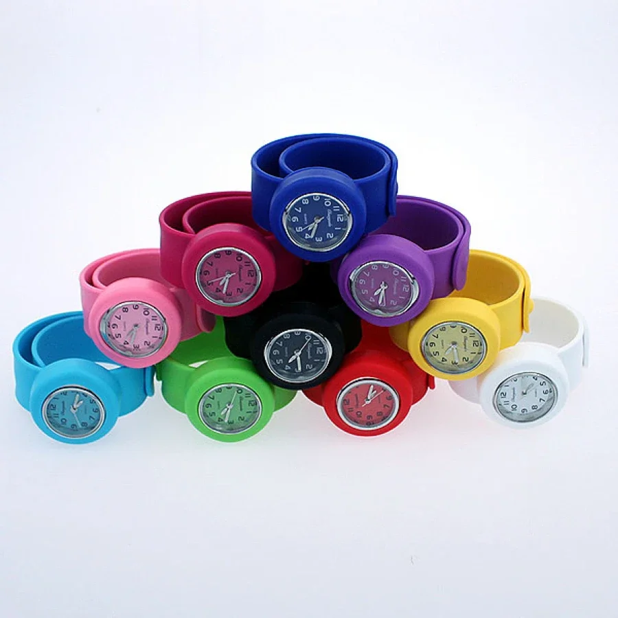 10 Colors Choose Childrens Unisex Silicone Rubber Slap Wrist Pop Watch For Boys Girls Kids Gift A5 Mens Womens Boys And Girls 4