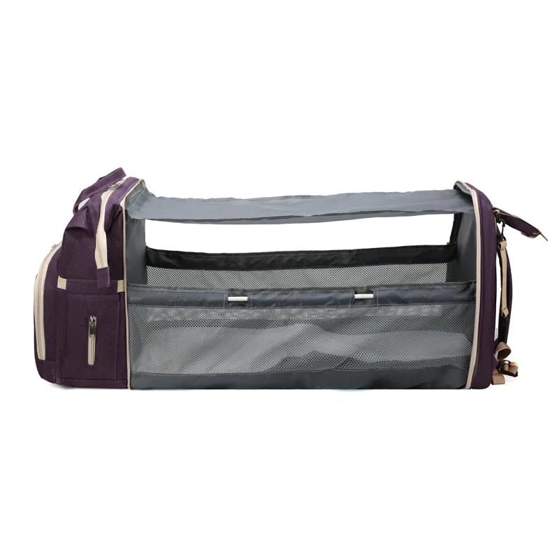 New Usb Foldable Crib Bag Korean Edition High Quality Handheld Shoulder Large Capacity Mommy Bag Lightweight Mother And Baby Bag