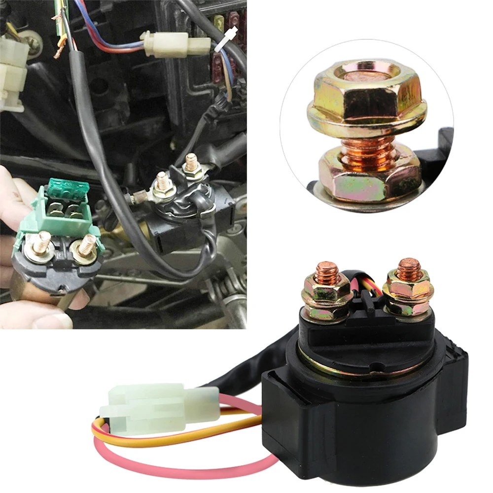 For GY6 50cc 125cc 150cc 2 Pin 2 Wires CG125,GY6-125 Motorcycle Starter Relay 20W For Scooter ATV Karts 12V 1Pcs Solenoid