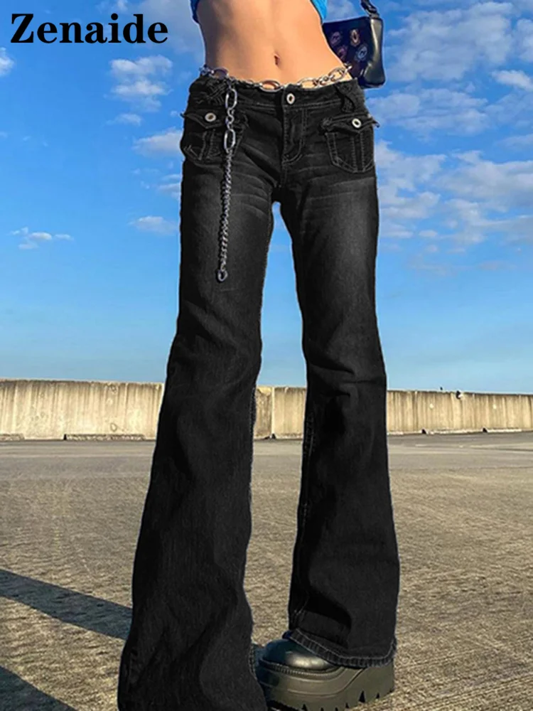 Zenaide Gothic Print Baggy Jeans Y2k 