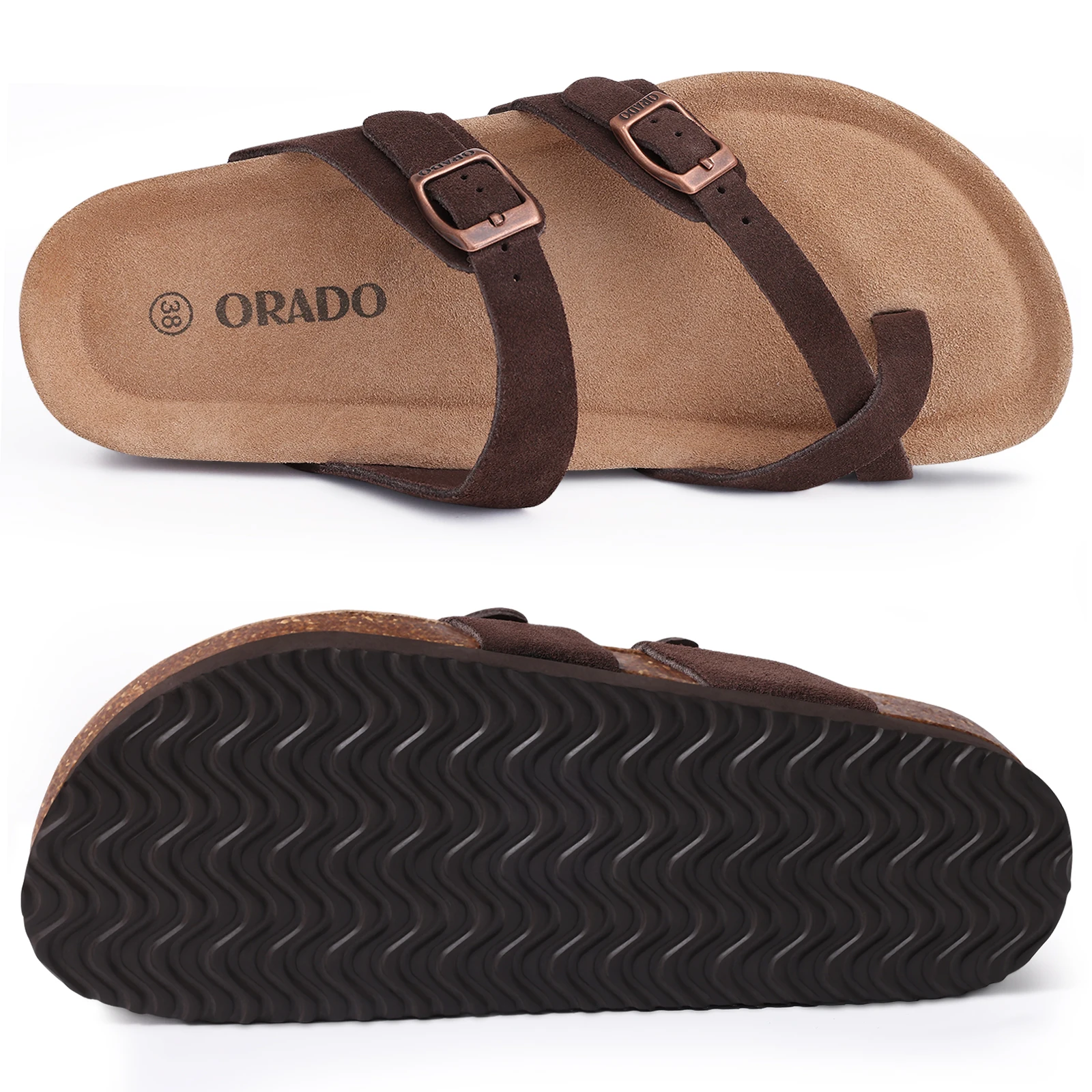 Comwarm Classic Cork Sandals For Women Fashion Thick Soles Beach Sandals Cozy Casual House Flats Slippers With Adjustable Buckle 5 Sef82e39a3ade41e2a721476338cc4435n