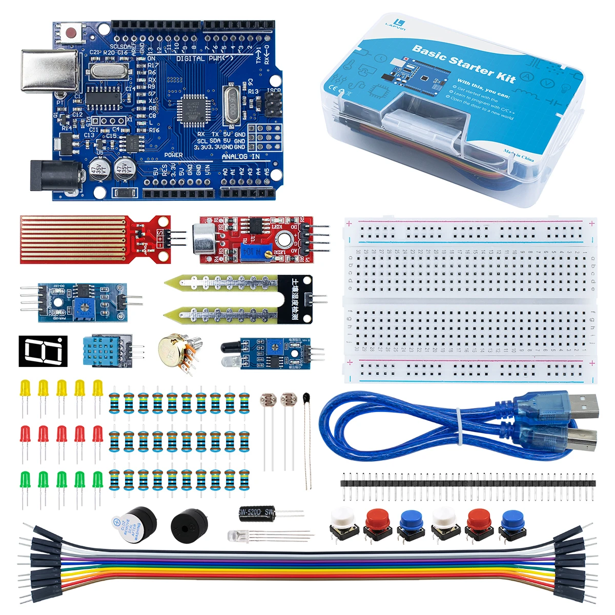 Lafvin Basic Starter Kit For Arduino Uno Set R3 Diy Kit - R3 Board ...