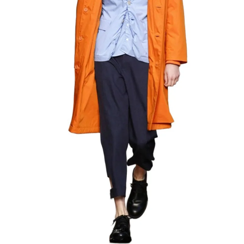 

New Men's Casual Street Pants Foot Mouth Hole In Pants Hairstylist Personality Nine Pants Singer Stage Plus Size Clothing