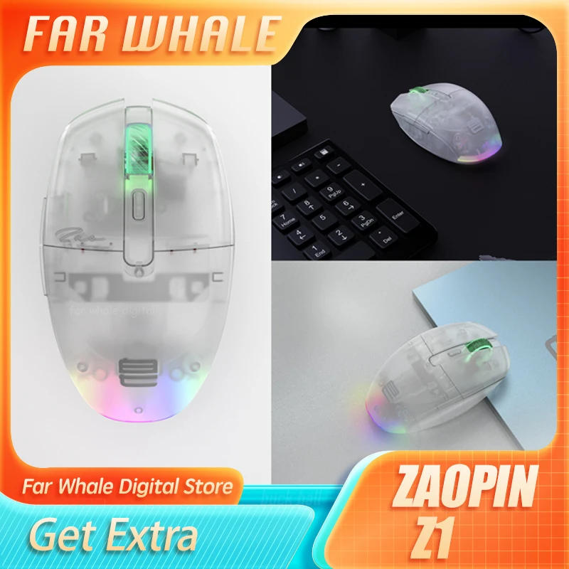

Zaopin Z1 Mouse Wireless Portable Gaming Rgb Backlight 26000DPI 3395 Rechargeable Mouse Pc Gamer Mice For Laptop Office Computer