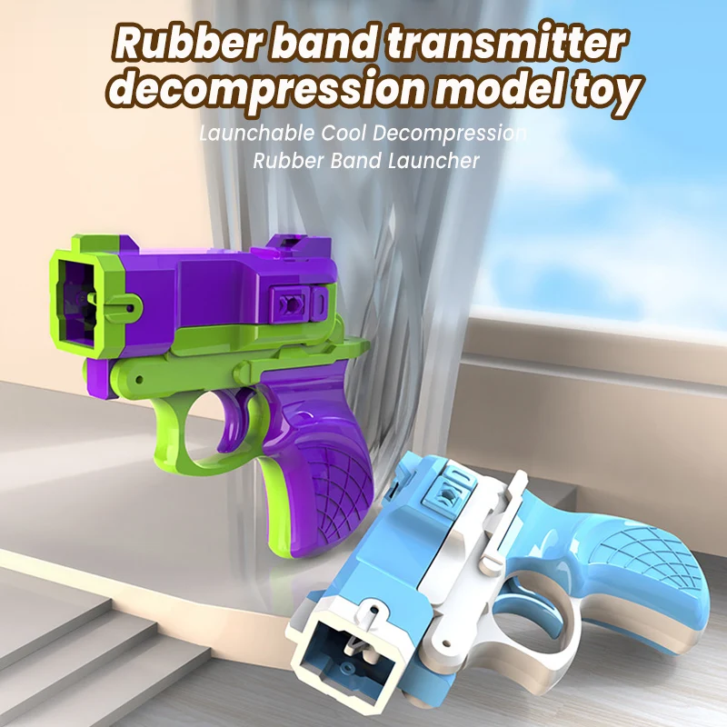 Rubber Band Gun Toy 3D Printed Gun Cub Radish Toy Knife Kids Stress Relief Toy Christmas Gift Decompression Boy's birthday Gift 2