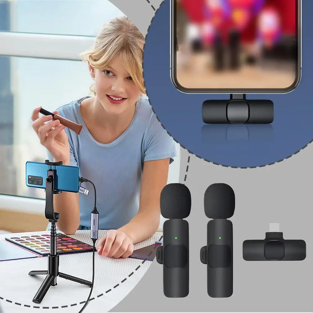 Wireless Lavalier Microphone Audio Video Recording Mini Mic for Streaming Vlogging Voice Recording Plug & Play Sef8319beae1c41529ff04071207fdcef0