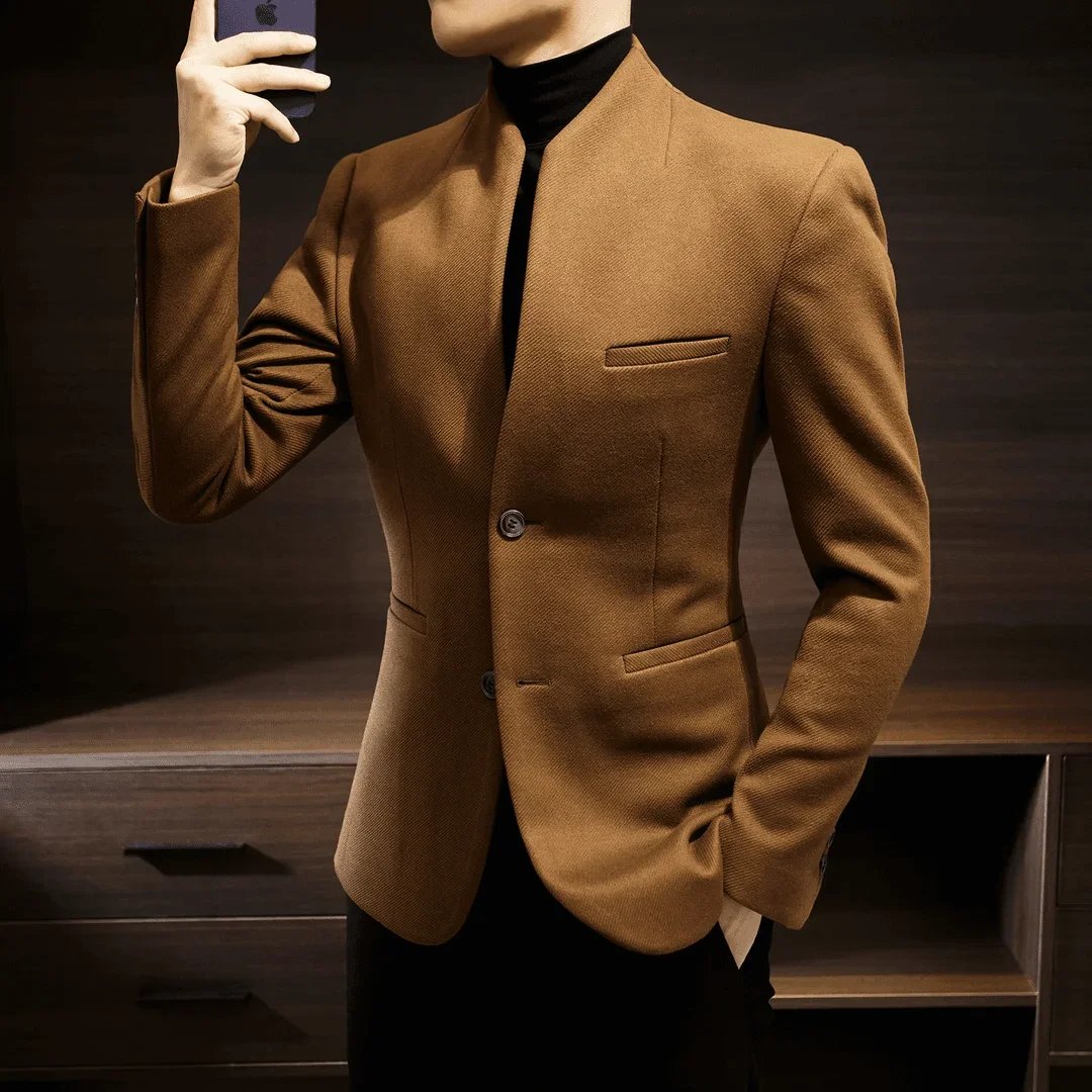 Double Breasted Male Business Blazer Casual Korean Style Clothes Coat Simple Fashion 2024 Elegant Loose Men's Suit Dress Jackets 3