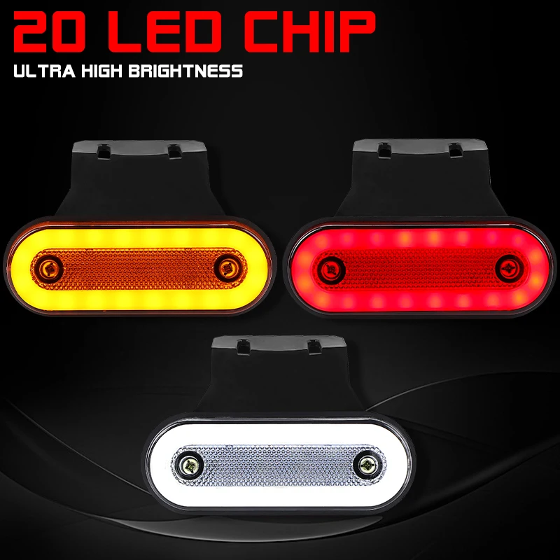 Feux De Gabarit LED 12V/24V - Lot De 4 Pour Camion, Remorque, Caravane - Blanc Et Rouge