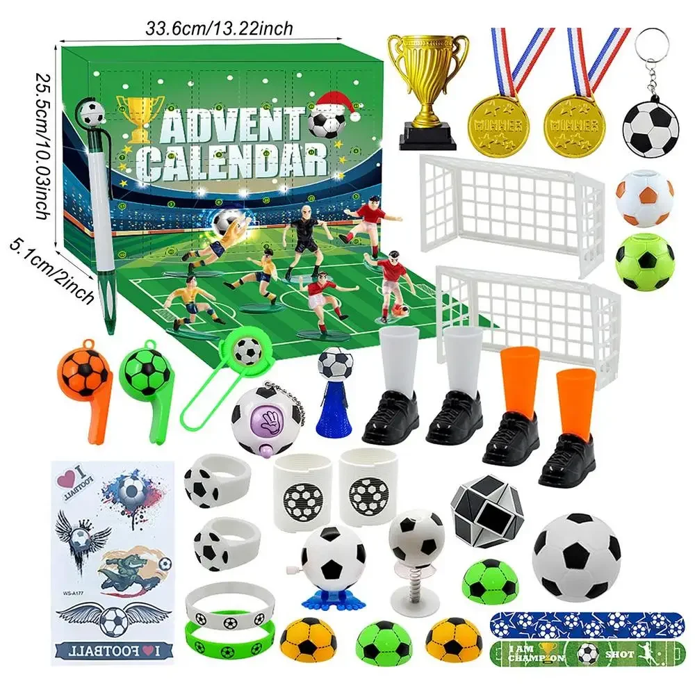 Soccer Advent Calendar 2025,24 Days Sports Advent Calendar for Teens, Christmas Countdown Gifts for Little Player Fans