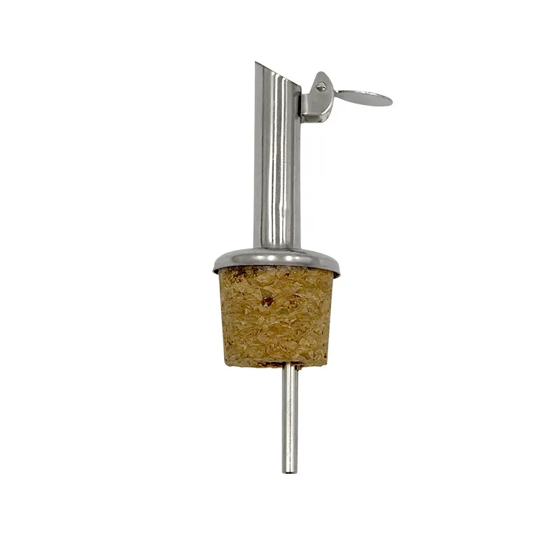 Layba Set 5 Versatori Per Bottiglie In Legno E Acciaio Inox | Dosatore 2cl Con Tappo In Sughero | Per Olio, Aceto, Vino E Liquori