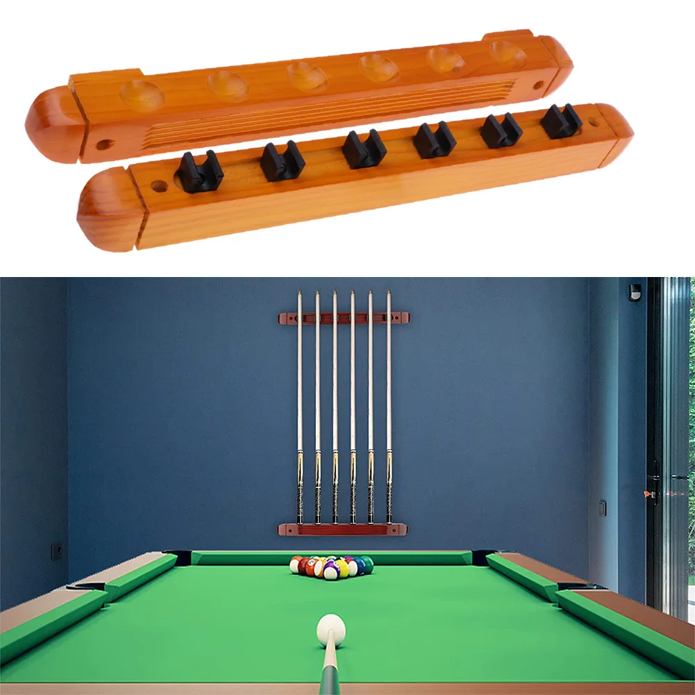 Soporte para tacos de billar de 6 piezas, soporte para caña de pescar  colgante en la pared, Clips para Snooker, juego de billar, accesorios  deportivos - AliExpress